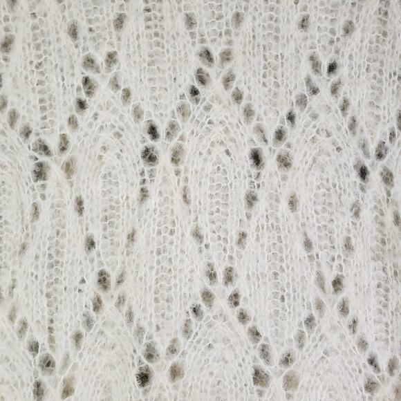 Reformation Sweater Alpaca Wool Jessica Pointelle Lacy Knit Ivory Size Small - Picture 8 of 11